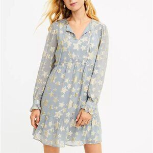 LOFT Shimmer Star Tiered Dress Size L